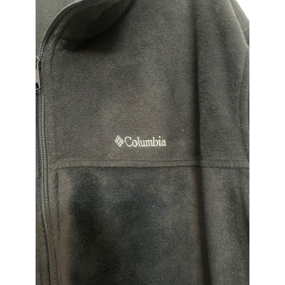Columbia Mens 3XL Full Zip Fleece Jacket Black Lightweight Outdoor Coat - Picture 2 of 3